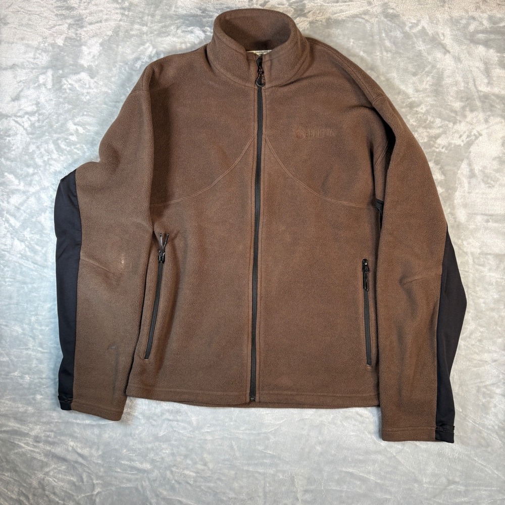 Beretta Jacket Mens 2XL Brown Polartec Fleece Shooting Hunting Gorpcore Full Zip